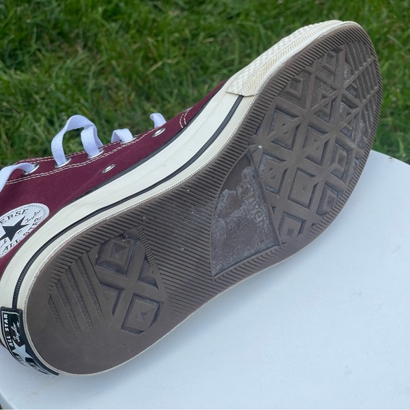 Converse Chuck 70 High Shoes Mens 10 Recycled Canvas Deep Bordeaux Red 171567C - Picture 14 of 15